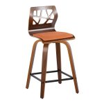 Folia 24 Orange Mid-Century Modern Swivel Counter Stools (Set of 2) 18 Folia 24 Orange Mid-Century Modern Swivel Counter Stools (Set of 2)