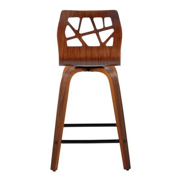 Folia 24 Orange Mid Century Modern Swivel Counter Stools Set of 2 8