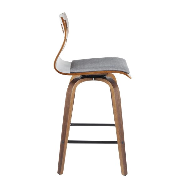 Folia 26 Inch Mid Century Modern Light Grey Counter Stools Set of 2 10
