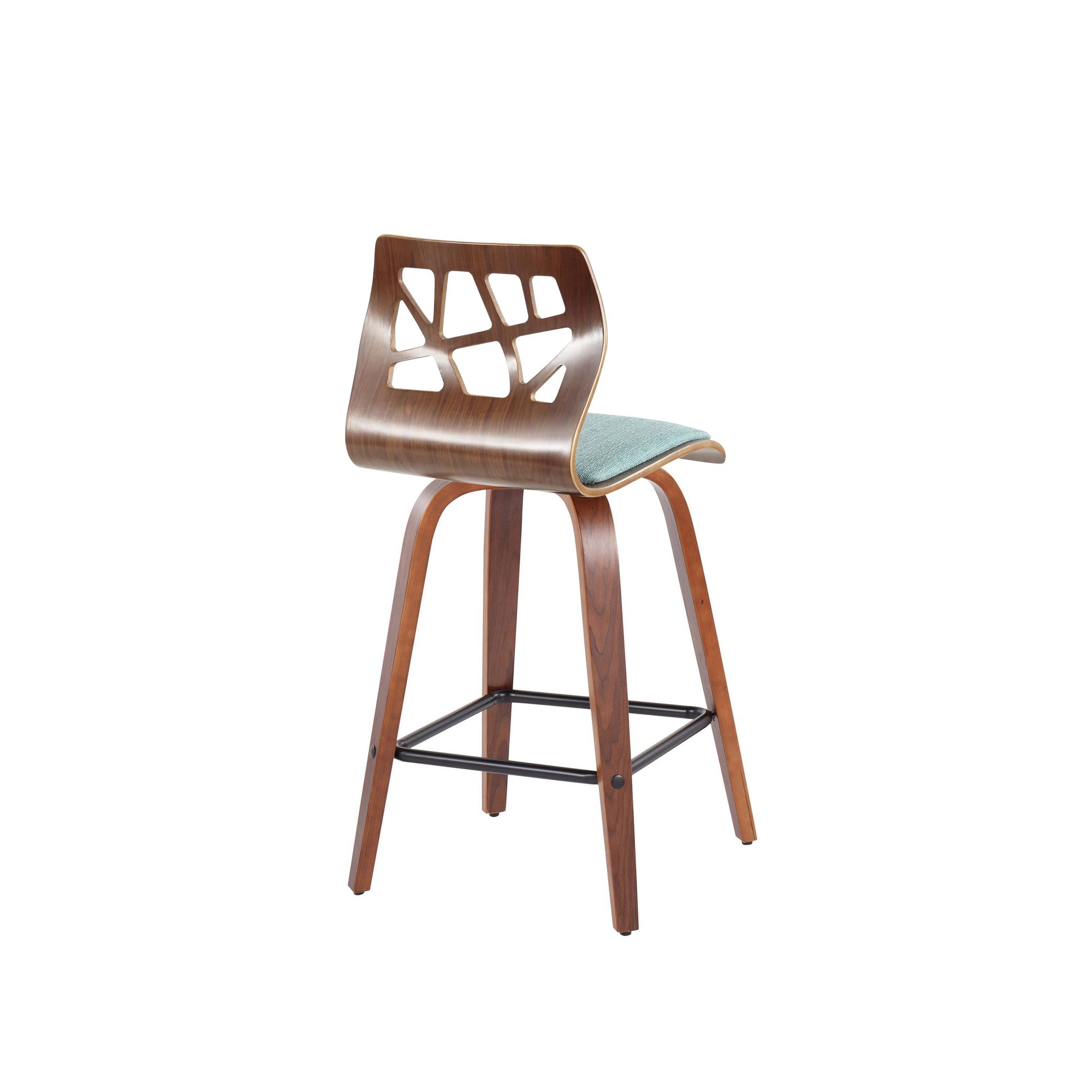 Folia 26-Inch Mid-Century Modern Teal Swivel Counter Stools (Set of 2) 11 Folia 26-Inch Mid-Century Modern Teal Swivel Counter Stools (Set of 2) - Image 11