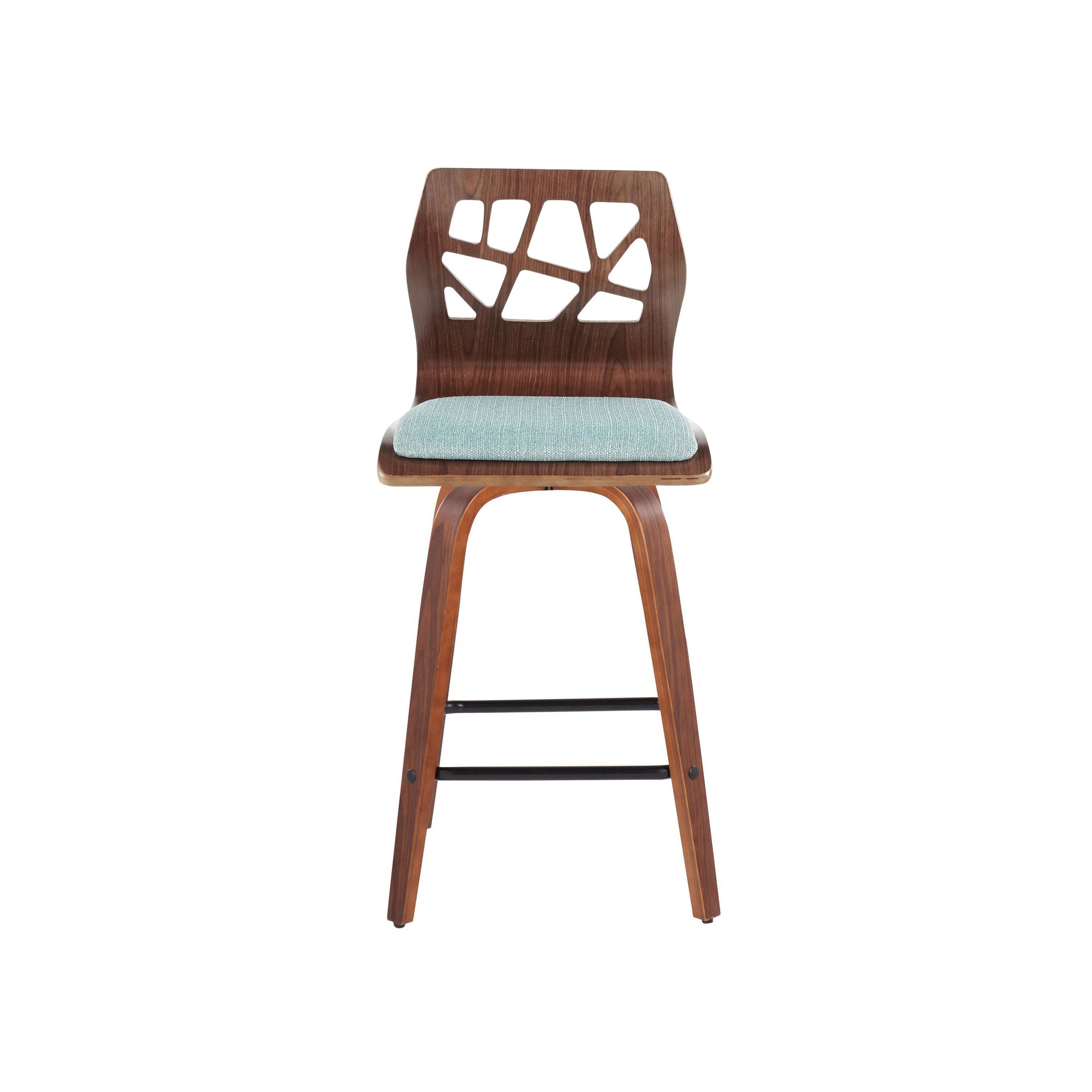 Folia 26-Inch Mid-Century Modern Teal Swivel Counter Stools (Set of 2) 13 Folia 26-Inch Mid-Century Modern Teal Swivel Counter Stools (Set of 2) - Image 13