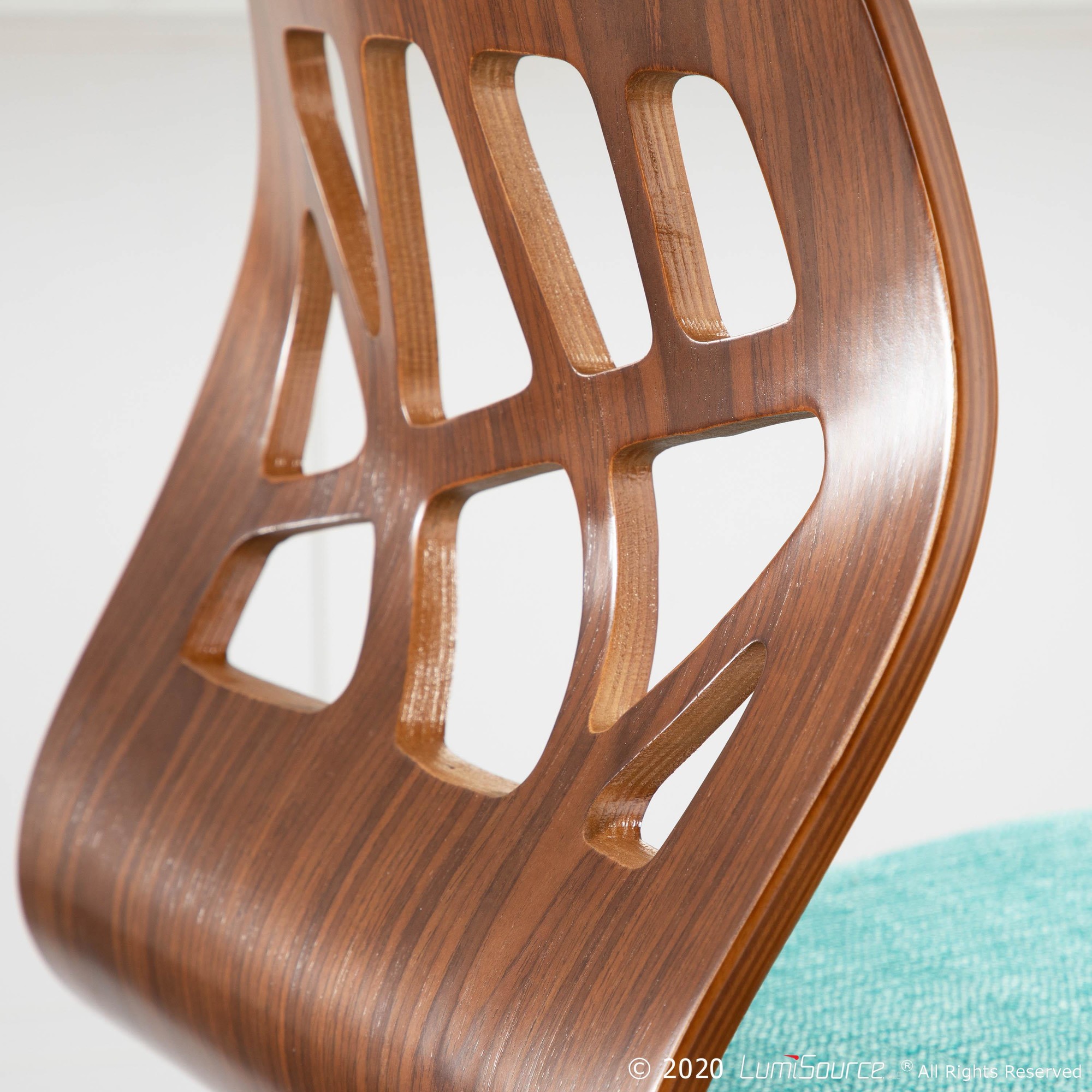 Folia 26-Inch Mid-Century Modern Teal Swivel Counter Stools (Set of 2) 5 Folia 26-Inch Mid-Century Modern Teal Swivel Counter Stools (Set of 2) - Image 5