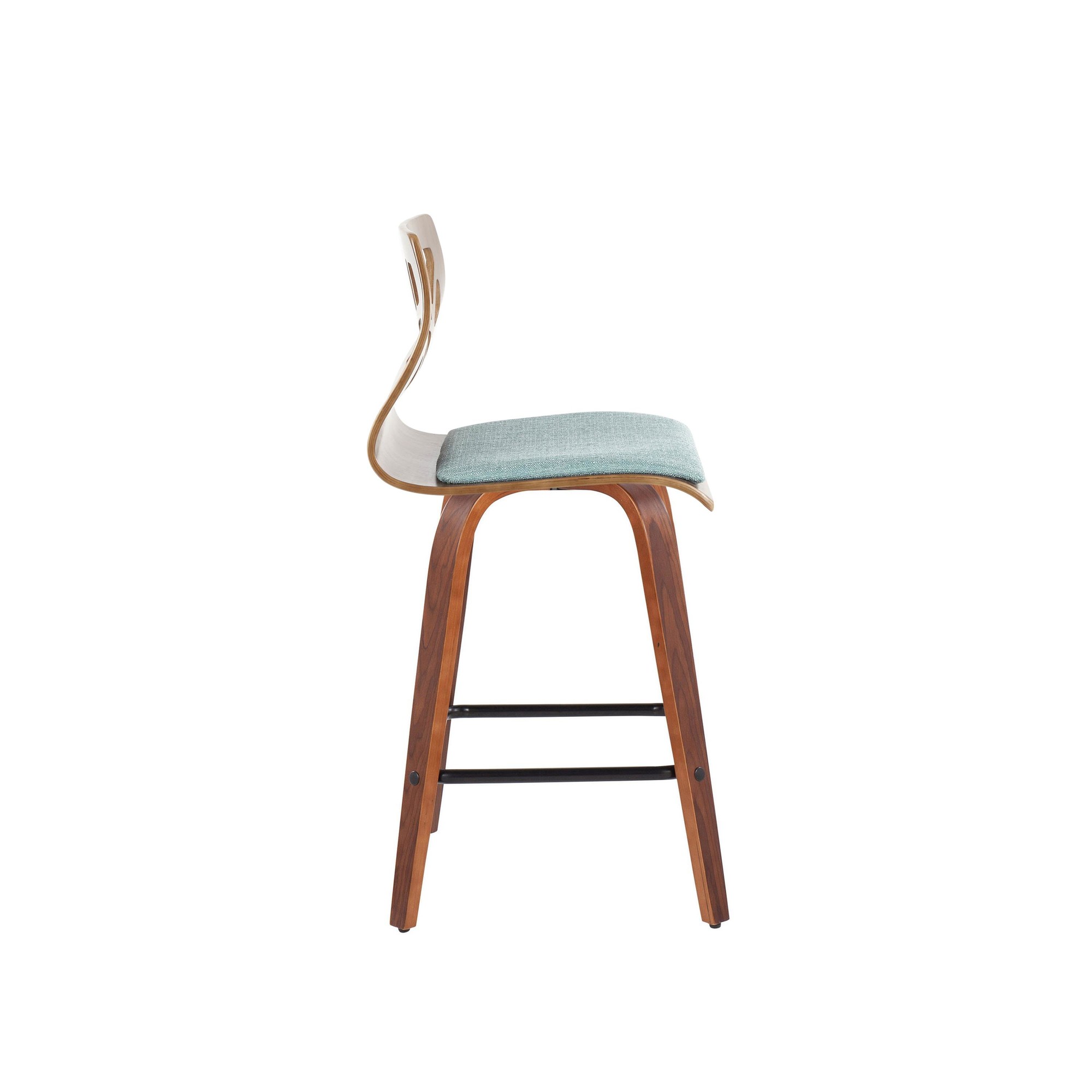 Folia 26-Inch Mid-Century Modern Teal Swivel Counter Stools (Set of 2) 10 Folia 26-Inch Mid-Century Modern Teal Swivel Counter Stools (Set of 2) - Image 10