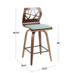 Folia 26-Inch Zebra Wood Cream Mid-Century Modern Counter Stools (Set of 2) 4 Folia 26-Inch Zebra Wood Cream Mid-Century Modern Counter Stools (Set of 2)