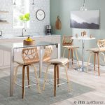 Folia 26-Inch Zebra Wood Cream Mid-Century Modern Counter Stools (Set of 2) 3 Folia 26-Inch Zebra Wood Cream Mid-Century Modern Counter Stools (Set of 2)