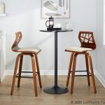 Folia 30 Cream Faux Leather Mid-Century Barstools (Set of 2) 14 Folia 30 Cream Faux Leather Mid-Century Barstools (Set of 2)