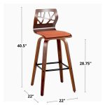 Folia 30 Cream Faux Leather Mid-Century Barstools (Set of 2) 23 Folia 30 Cream Faux Leather Mid-Century Barstools (Set of 2)