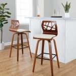 Folia 30 Cream Faux Leather Mid-Century Barstools (Set of 2) 15 Folia 30 Cream Faux Leather Mid-Century Barstools (Set of 2)