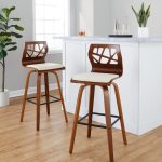 Folia 30 Cream Faux Leather Mid-Century Barstools (Set of 2) 16 Folia 30 Cream Faux Leather Mid-Century Barstools (Set of 2)