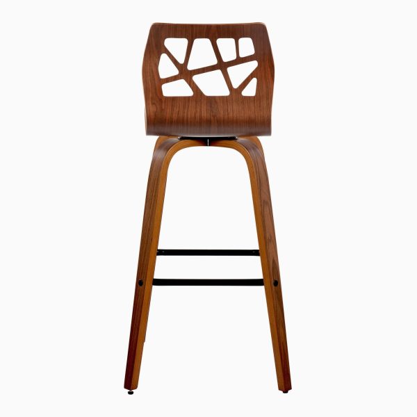 Folia 30 Cream Faux Leather Mid Century Barstools Set of 2 8
