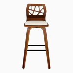 Folia 30 Cream Faux Leather Mid-Century Barstools (Set of 2) 22 Folia 30 Cream Faux Leather Mid-Century Barstools (Set of 2)