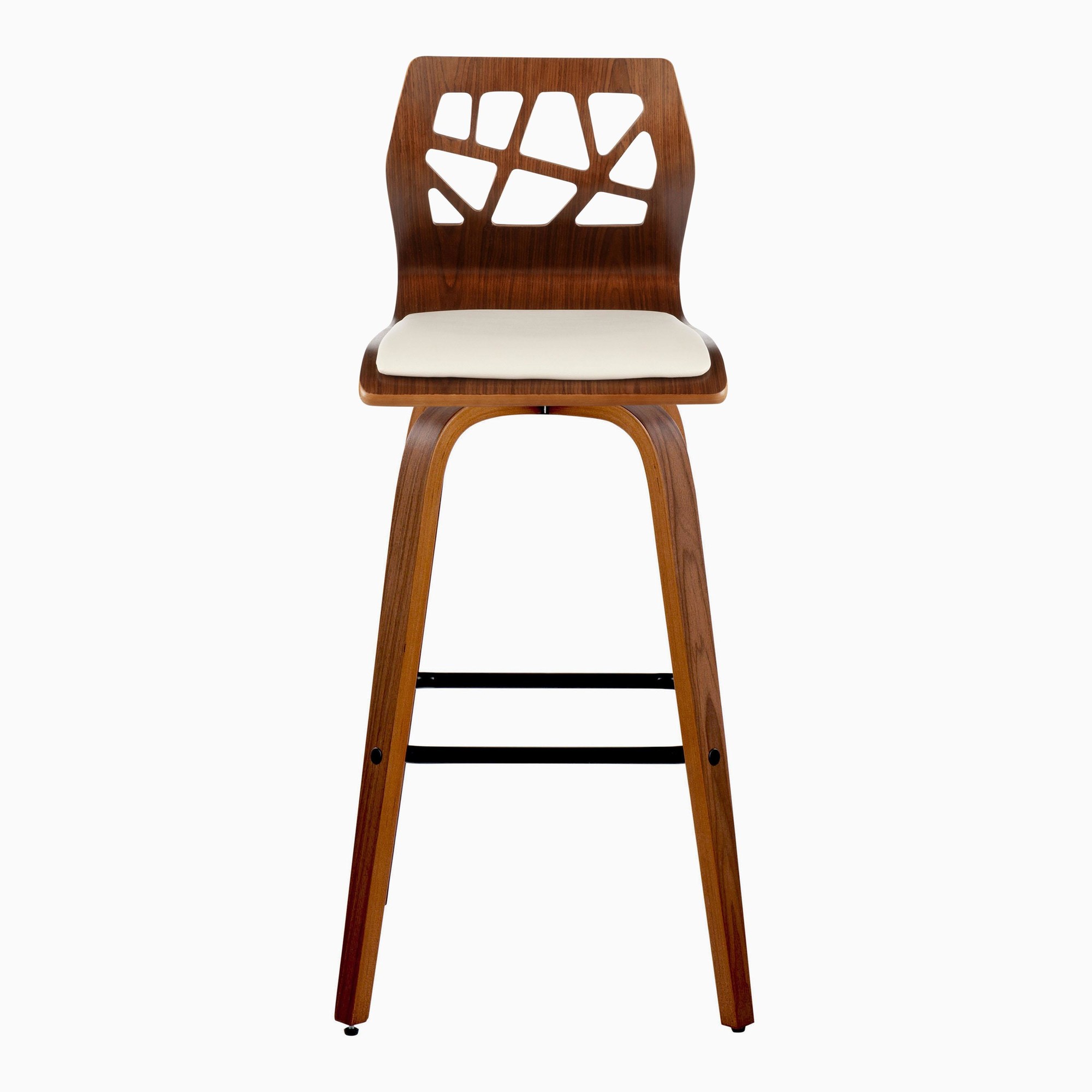 Folia 30 Cream Faux Leather Mid-Century Barstools (Set of 2) 10 Folia 30 Cream Faux Leather Mid-Century Barstools (Set of 2) - Image 10