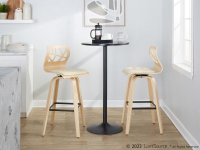 Folia 30 Cream Swivel Contemporary Barstool (Set of 2)