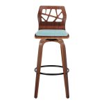 Folia 30" Mid-Century Modern Swivel Barstool Walnut Teal (Set of 2) (Set of 2) 15 Folia 30" Mid-Century Modern Swivel Barstool Walnut Teal (Set of 2) (Set of 2)