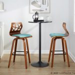 Folia 30" Mid-Century Swivel Barstool Teal Walnut (Set of 2) (Set of 2) 15 Folia 30" Mid-Century Swivel Barstool Teal Walnut (Set of 2) (Set of 2)