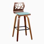 Folia 30" Mid-Century Swivel Barstool Teal Walnut (Set of 2) (Set of 2) 18 Folia 30" Mid-Century Swivel Barstool Teal Walnut (Set of 2) (Set of 2)