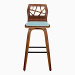 Folia 30" Mid-Century Swivel Barstool Teal Walnut (Set of 2) (Set of 2) 22 Folia 30" Mid-Century Swivel Barstool Teal Walnut (Set of 2) (Set of 2)