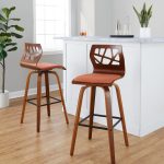 Folia 30" Orange Mid-Century Modern Swivel Barstools (Set of 2) 15 Folia 30" Orange Mid-Century Modern Swivel Barstools (Set of 2)