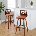Folia 30" Orange Mid-Century Modern Swivel Barstools (Set of 2) 16 Folia 30" Orange Mid-Century Modern Swivel Barstools (Set of 2)
