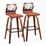 Folia 30" Orange Mid-Century Modern Swivel Barstools (Set of 2) 17 Folia 30" Orange Mid-Century Modern Swivel Barstools (Set of 2)