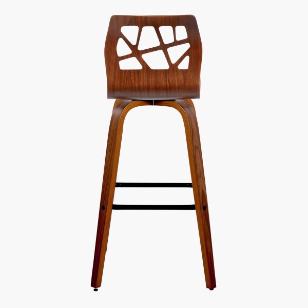 Folia 30 Orange Mid Century Modern Swivel Barstools Set of 2 8