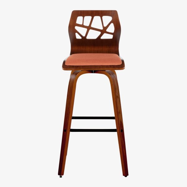 Folia 30 Orange Mid Century Modern Swivel Barstools Set of 2 9