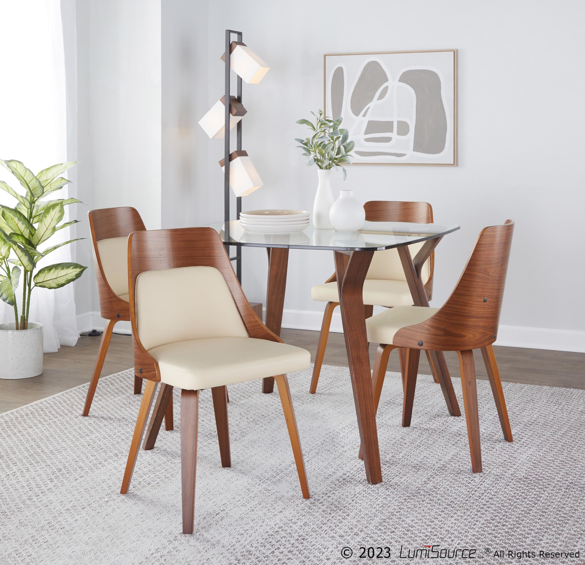 Folia-Anabelle Mid-Century Modern Walnut Dining Set 2 Folia-Anabelle Mid-Century Modern Walnut Dining Set - Image 2