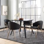 Folia Black Wood Mid-Century Modern Dinette Table 15 Folia Black Wood Mid-Century Modern Dinette Table