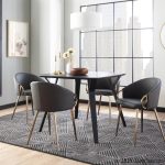 Folia Black Wood Mid-Century Modern Dinette Table 14 Folia Black Wood Mid-Century Modern Dinette Table