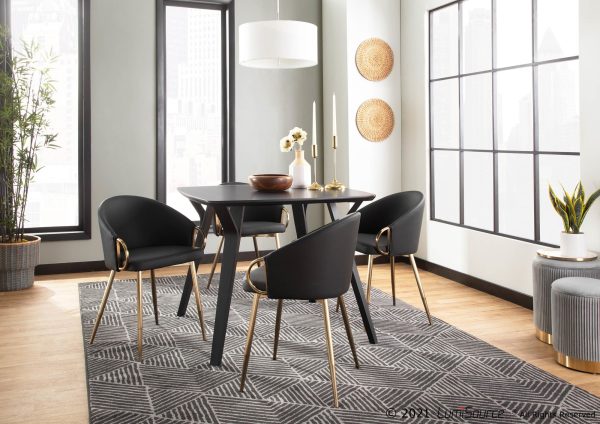 Folia Black Wood Mid Century Modern Dinette Table 5