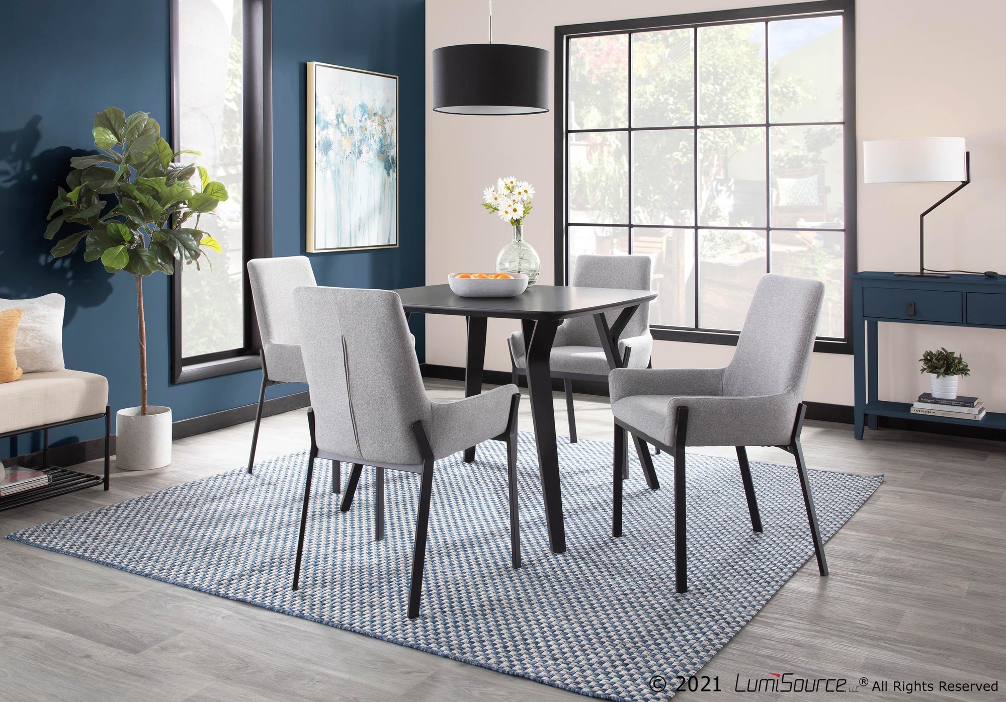 Folia Black Wood Mid-Century Modern Dinette Table 7 Folia Black Wood Mid-Century Modern Dinette Table - Image 7