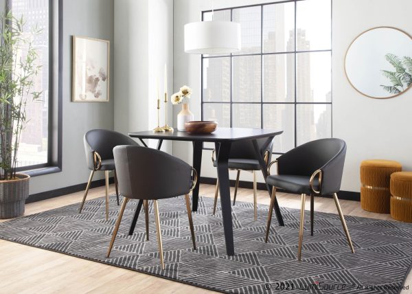 Folia Black Wood Mid Century Modern Dinette Table