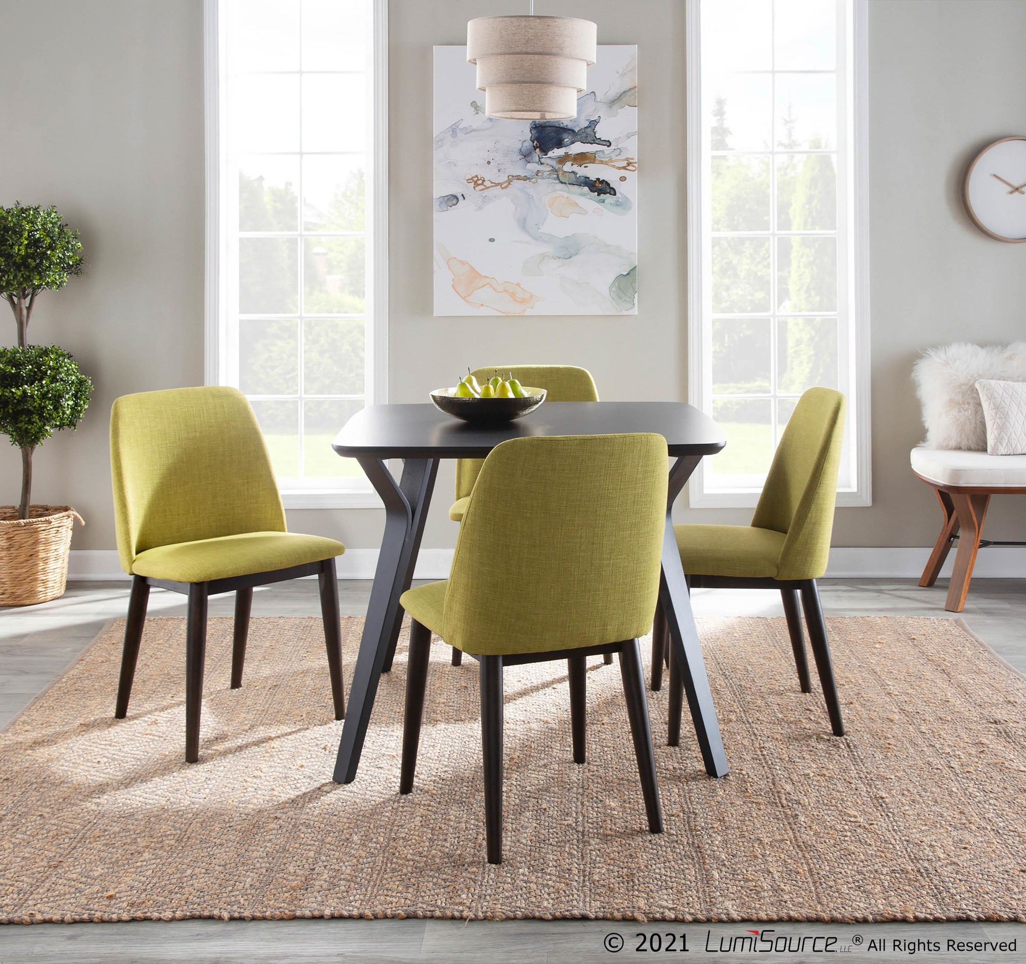 Folia Black Wood Mid-Century Modern Dinette Table 8 Folia Black Wood Mid-Century Modern Dinette Table - Image 8
