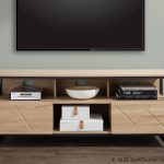 Folia Contemporary Natural Wood and Black Steel TV Stand 11 Folia Contemporary Natural Wood and Black Steel TV Stand