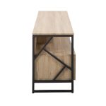 Folia Contemporary Natural Wood and Black Steel TV Stand 14 Folia Contemporary Natural Wood and Black Steel TV Stand