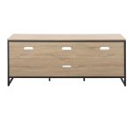 Folia Contemporary Natural Wood and Black Steel TV Stand 16 Folia Contemporary Natural Wood and Black Steel TV Stand