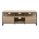 Folia Contemporary Natural Wood and Black Steel TV Stand 17 Folia Contemporary Natural Wood and Black Steel TV Stand