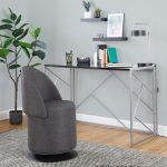 Folia Contemporary Silver and Black Desk 13 Folia Contemporary Silver and Black Desk