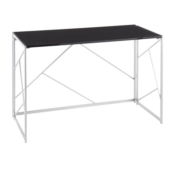 Folia Contemporary Silver and Black Desk 2