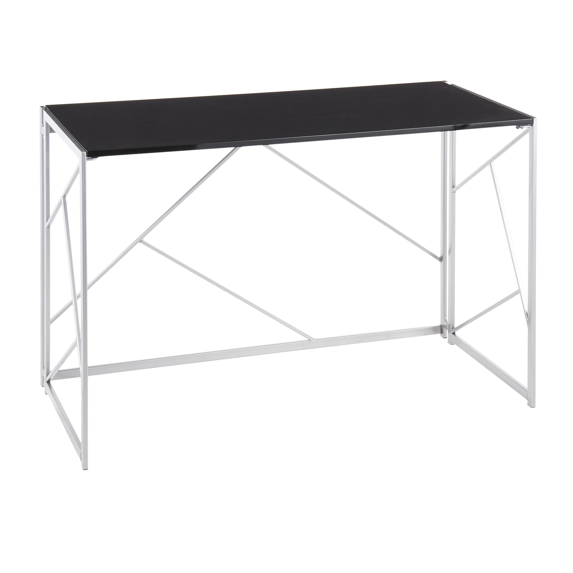 Folia Contemporary Silver and Black Desk 3 Folia Contemporary Silver and Black Desk - Image 3