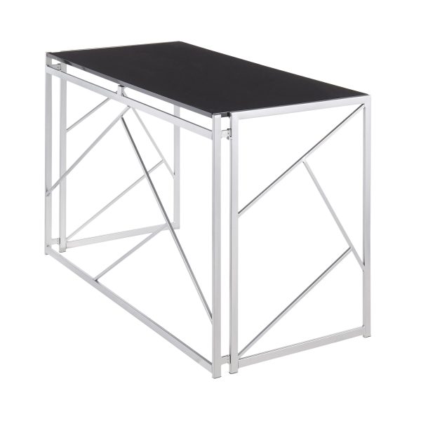 Folia Contemporary Silver and Black Desk 4
