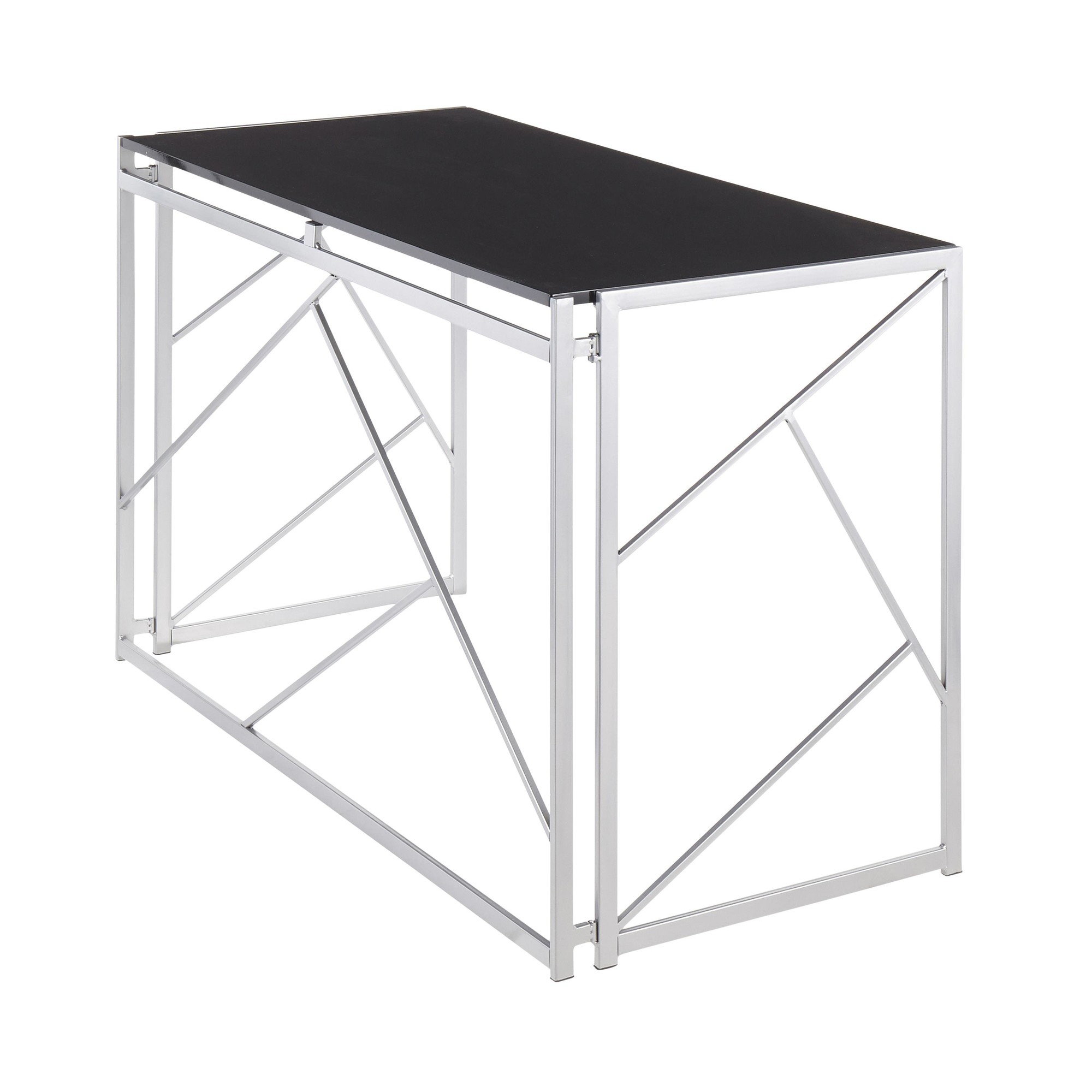 Folia Contemporary Silver and Black Desk 5 Folia Contemporary Silver and Black Desk - Image 5