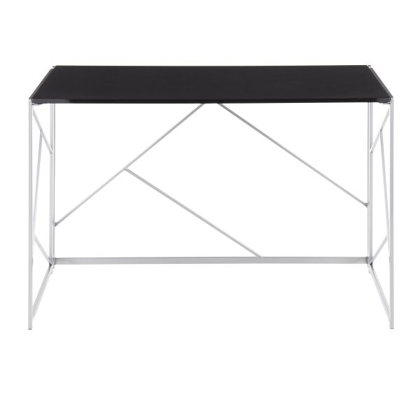 Folia Contemporary Silver and Black Desk 6