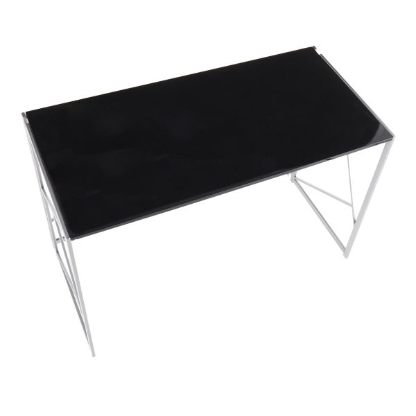Folia Contemporary Silver and Black Desk 7