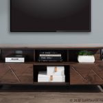 Folia Contemporary Walnut Wood and Black Steel TV Stand 11 Folia Contemporary Walnut Wood and Black Steel TV Stand