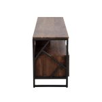 Folia Contemporary Walnut Wood and Black Steel TV Stand 14 Folia Contemporary Walnut Wood and Black Steel TV Stand