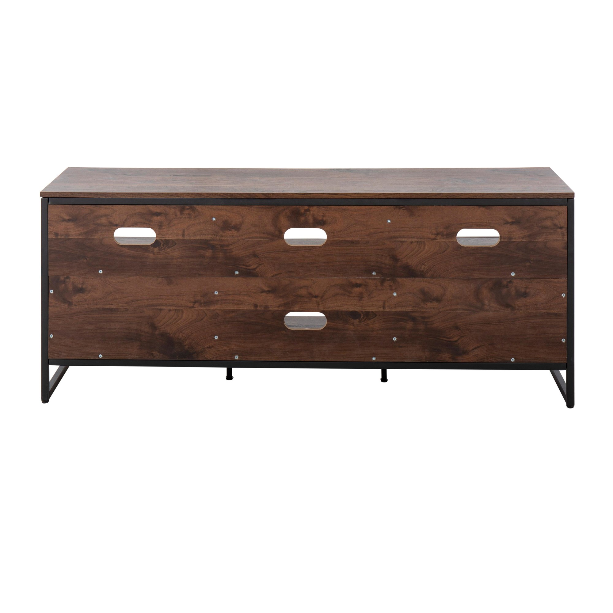 Folia Contemporary Walnut Wood and Black Steel TV Stand 6 Folia Contemporary Walnut Wood and Black Steel TV Stand - Image 6
