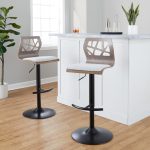 Folia Light Grey Contemporary Adjustable Swivel Barstool (Set of 2) 15 Folia Light Grey Contemporary Adjustable Swivel Barstool (Set of 2)
