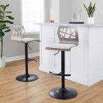 Folia Light Grey Contemporary Adjustable Swivel Barstool (Set of 2) 14 Folia Light Grey Contemporary Adjustable Swivel Barstool (Set of 2)