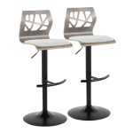 Folia Light Grey Contemporary Adjustable Swivel Barstool (Set of 2) 18 Folia Light Grey Contemporary Adjustable Swivel Barstool (Set of 2)